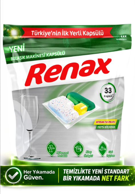 RENAX Bulaşık Makinesi Kapsülü Hepsi Bir Arada 33 Lü